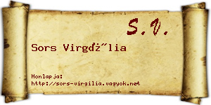Sors Virgília névjegykártya